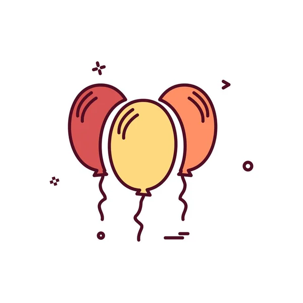 Globos Icono Diseño Colorido Vector Ilustración — Archivo Imágenes Vectoriales