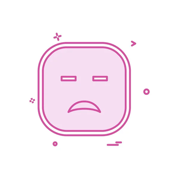 Szomorú Emoji Ikonra Design Színes Vektoros Illusztráció — Stock Vector