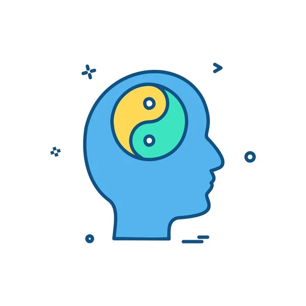 Mind Icon Design Vector — Stock Vector