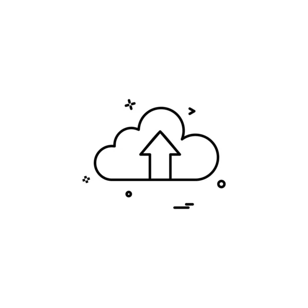 Nube Flecha Hasta Icono — Vector de stock