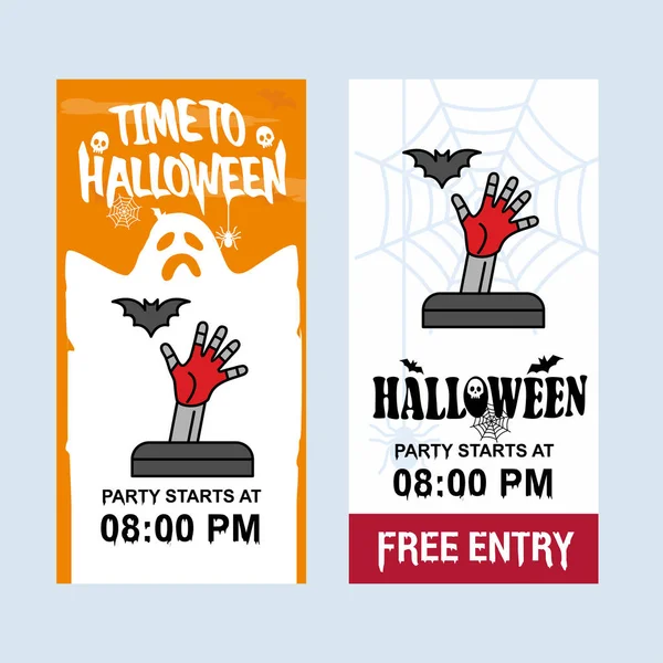 Happy Halloween Invitation Design Avec Illustration Vectorielle Tombe — Image vectorielle