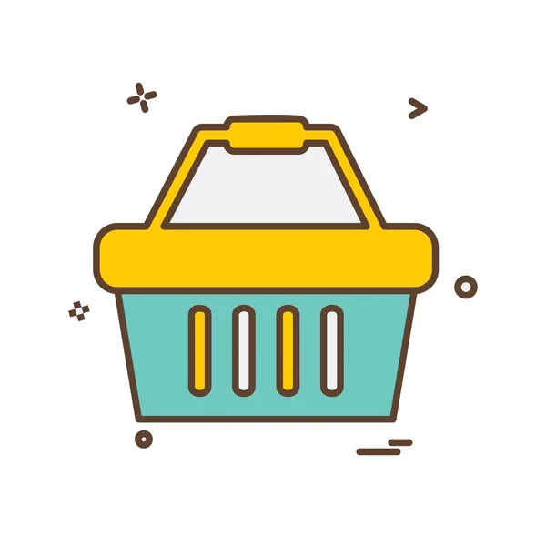 Warenkorb Icon Design Bunte Vektorillustration — Stockvektor