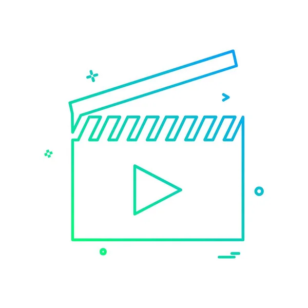 Illustrazione Vettoriale Progettazione Icone Video — Vettoriale Stock