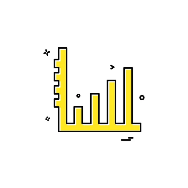Business Graph Icon Design Vector Illustration — Stock Vector