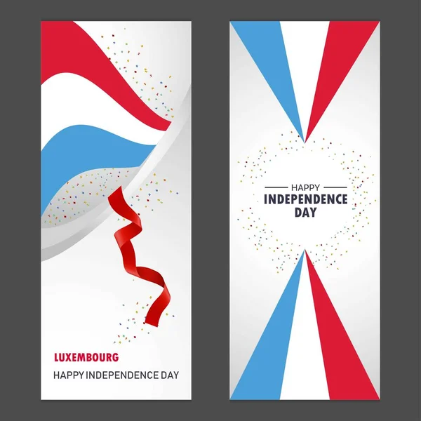 Luxembourg Joyeuse Fête Indépendance Confettis Fond Vertical Banner Set — Image vectorielle