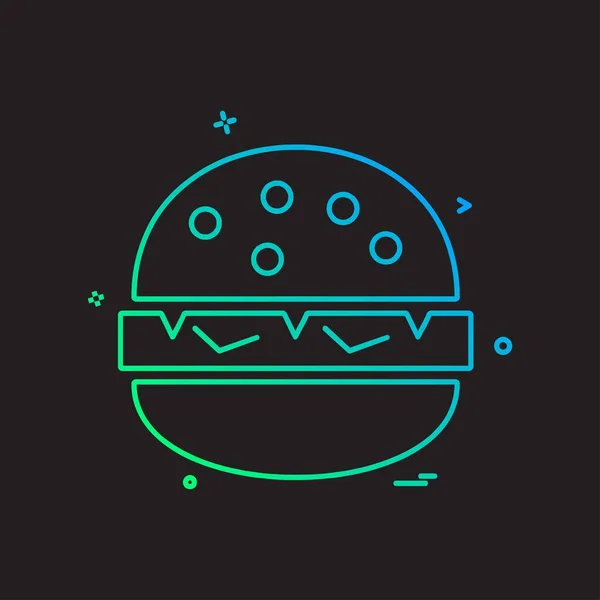 Burger Ícone Vetor Design — Vetor de Stock