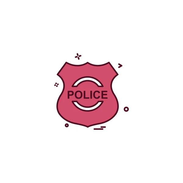 Escudo Policial Emblema Fuerza Icono Vector Diseño — Archivo Imágenes Vectoriales