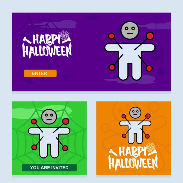 Feliz Halloween Invitación Diseño Con Vector Fantasma — Vector de stock