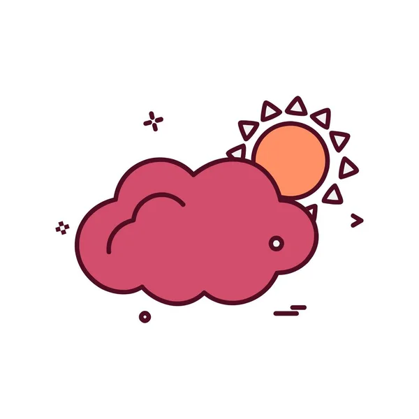 Wolke Icon Design Bunte Vektorillustration — Stockvektor