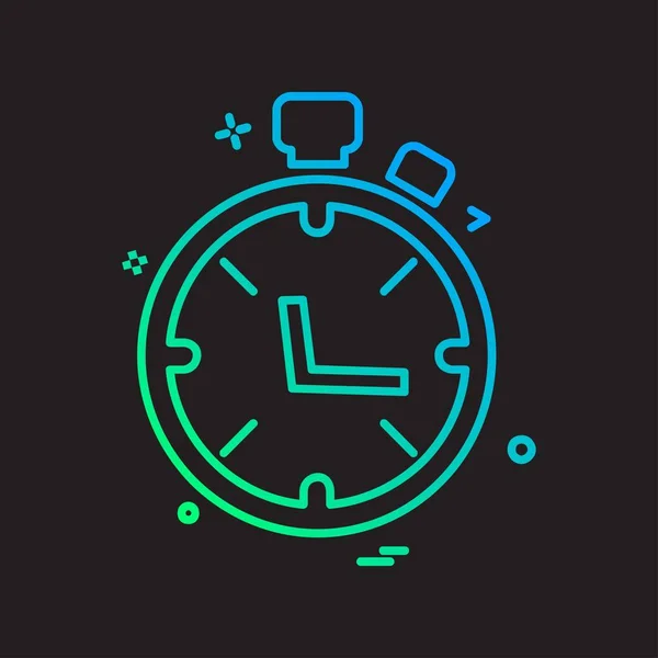 Reloj Icono Plano Vector Ilustración — Vector de stock