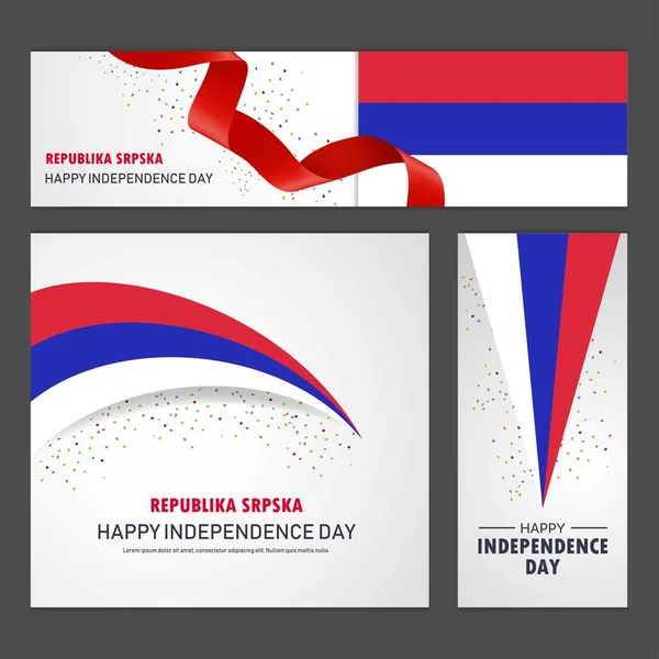 Mutlu Sırp Cumhuriyeti Bağımsızlık Günü Afiş Arka Plan Belirleme — Stok Vektör