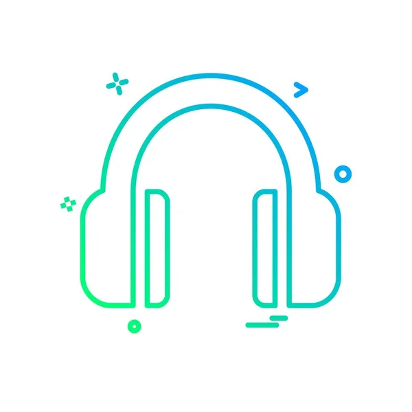 Ακουστικά Εικονίδιο Σχεδιασμός Διάνυσμα — Διανυσματικό Αρχείο