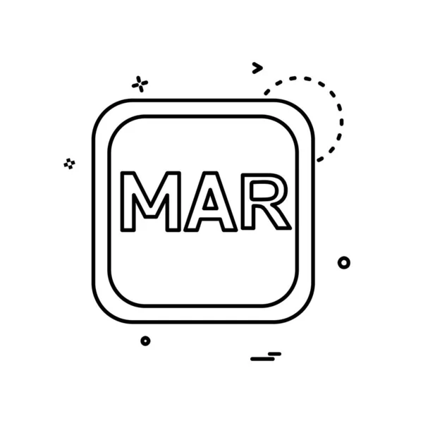 März Kalender Icon Design Vektor — Stockvektor