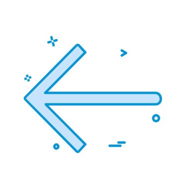 Sol ok simgesi tasarım vektörü