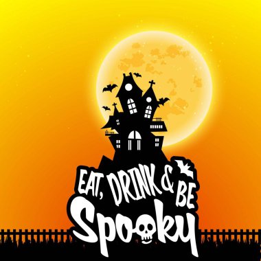 Cadılar Bayramı tatil kartı arka plan renkli vektör çizim 