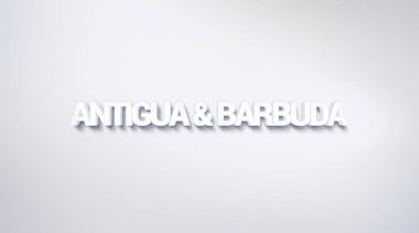 Antigua ve Barbuda, metin tasarım. hat. Tipografi poster. Duvar kağıdı arka plan olarak kullanılabilir