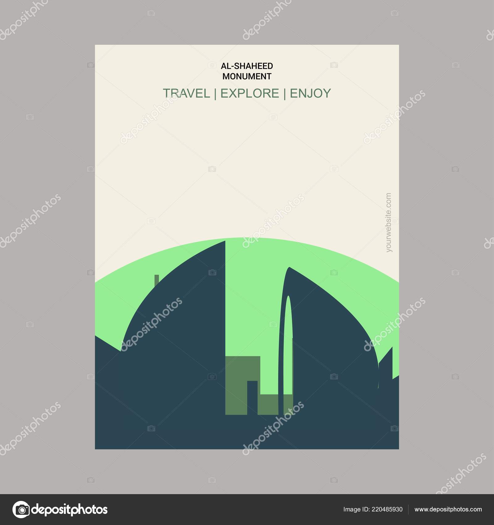 Shaheed Monument Baghdad Iraq Vintage Style Landmark Poster Template Vector Image By C Ibrandify Vector Stock 220485930