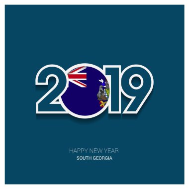 2019 Güney Georgia Typography, mutlu yeni yıl arka plan