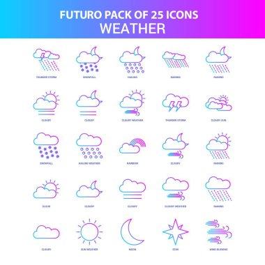 25 mavi ve pembe Futuro Hava Icon Pack