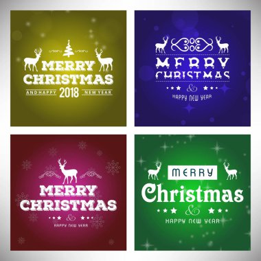 Neşeli Noel Tipografi vektör ayarla