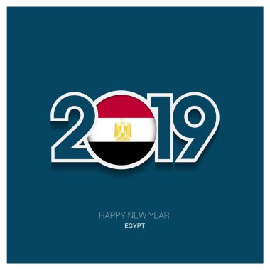 2019 Mısır tipografi, mutlu yeni yıl arka plan