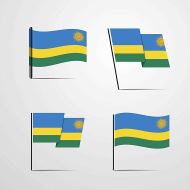 Ruanda bayrak simge vektör çizim