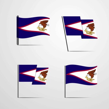 Amerikan Samoası bayrak simge vektör çizim