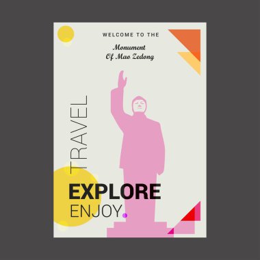 Hoş geldiniz için anıt, Mao Zedong Bejing, Çin keşfetmek, seyahat zevk Poster şablonu