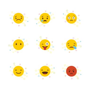 Sarı emojis tasarlamak vektör kümesi