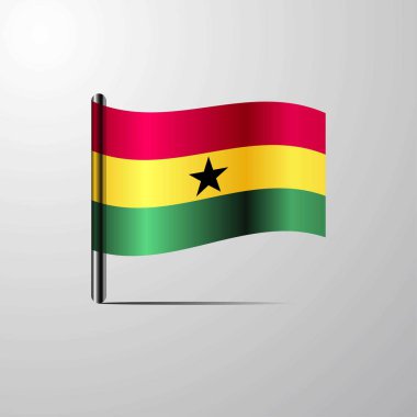 Parlak bayrak tasarlamak vektör sallayarak Gana