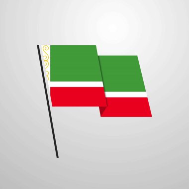 Çeçen Cumhuriyeti bayrağı simge vektör çizim