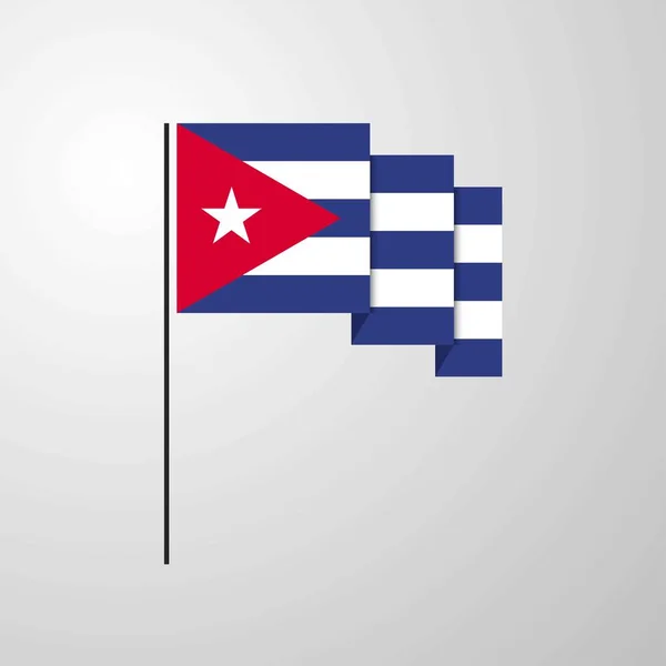 Cuba Ondeando Bandera Fondo Creativo — Vector de stock