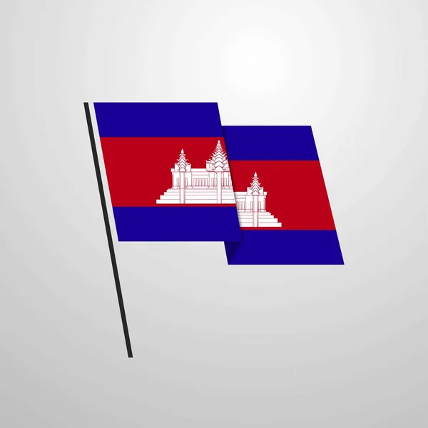 Kamboçya Bayrağı Simge Vektör Çizim — Stok Vektör