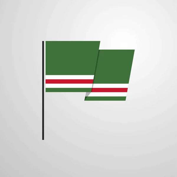 Bayrak Tasarlamak Vektör Sallayarak Lchkeria Çeçen Cumhuriyeti — Stok Vektör
