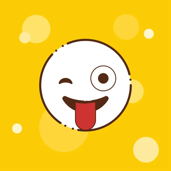 Naughty Emoji Icon Design Colorful Vector Illustration — Stock Vector
