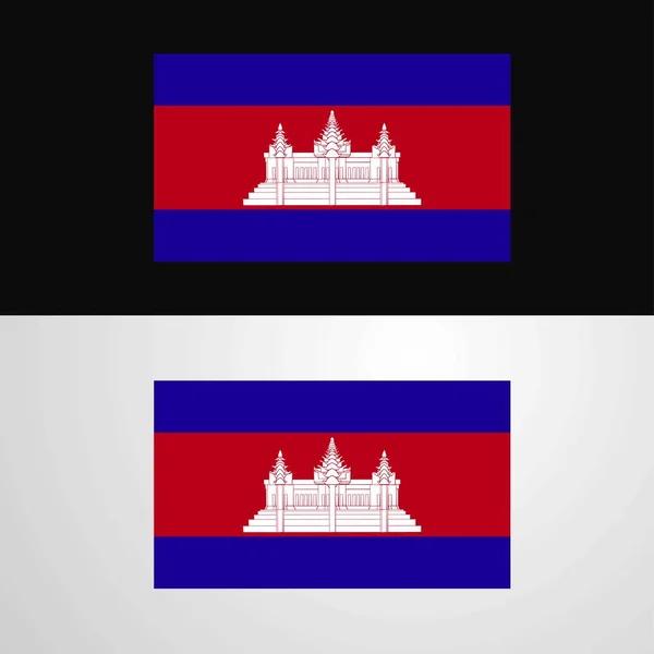 Cambodge Conception Bannière Drapeau — Image vectorielle