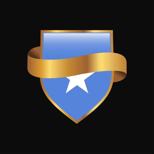Bandera Somalia Golden Badge Design Vector — Vector de stock
