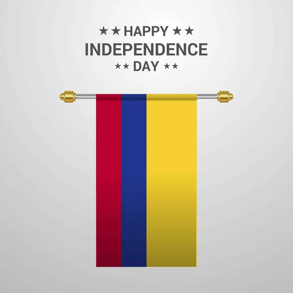 Colombia Día Independencia Bandera Colgante Fondo — Archivo Imágenes Vectoriales