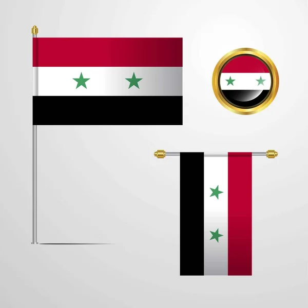 Syrien Flagge Symbol Vektor Illustration — Stockvektor