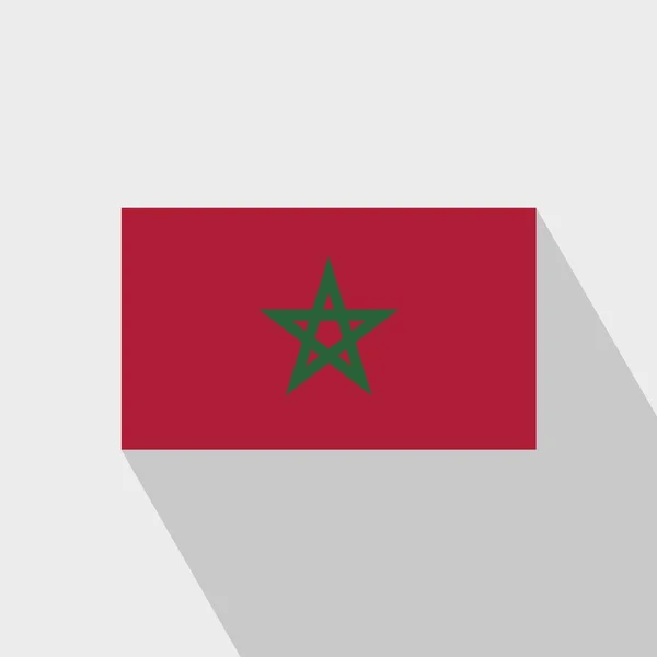 Marocko Flagga Long Shadow Design Vektor — Stock vektor