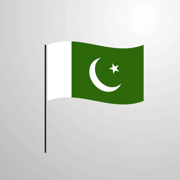 巴基斯坦挥舞旗子 向量例证 — 图库矢量图片
