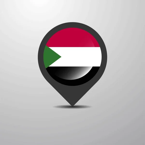 Sudan Map Pin Vektorgrafische Darstellung — Stockvektor