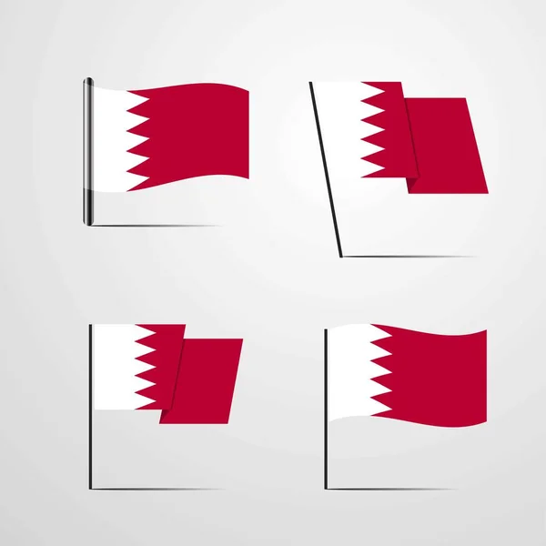 Illustrazione Vettoriale Icona Bandiera Bahrain — Vettoriale Stock