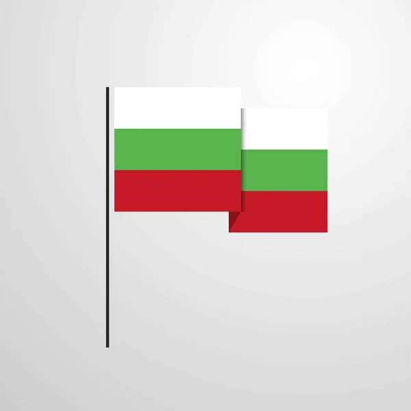 Bulgaria Ondeando Bandera Diseño Vector — Archivo Imágenes Vectoriales