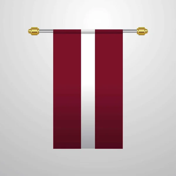 Latvia Hanging Flag Vector Illustration — Stock Vector