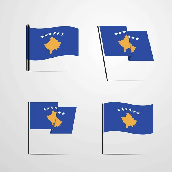 Illustrazione Vettoriale Icona Bandiera Kosovo — Vettoriale Stock