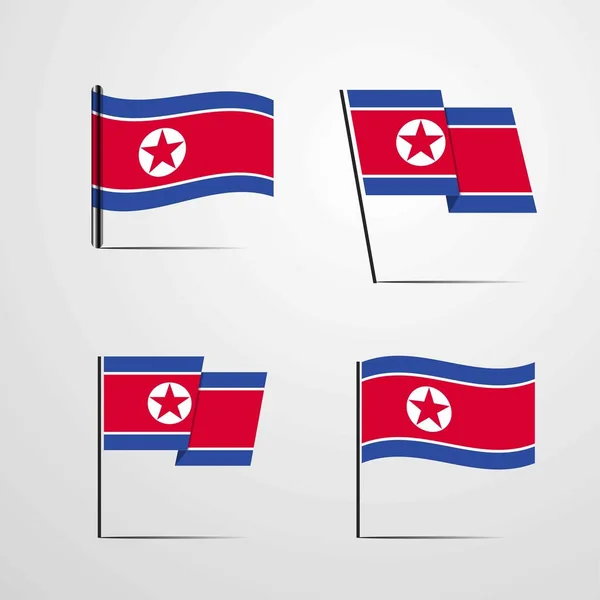 韓国北朝鮮国旗アイコン ベクトル図 — ストックベクタ