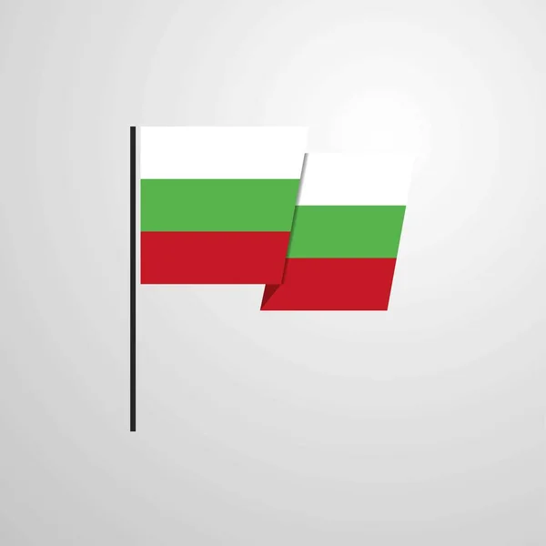 Bulgaria Ondeando Bandera Diseño Vector — Vector de stock