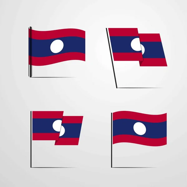 Laos Flagga Icon Vektorillustration — Stock vektor