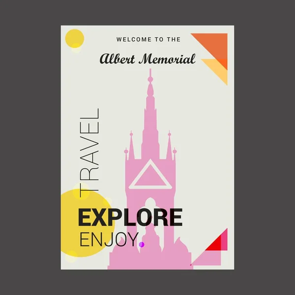 Welcome Albert Memorial Belfast England Explore Travel Enjoy Poster Template — Stock Vector